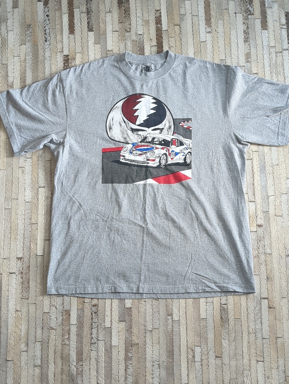 Grateful Dead Men's 2XL Race Car Graphic Vegas 2024 Gray T-Shirt